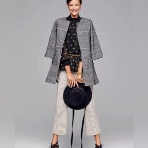 Cabi The Times Jacket MED Black White Tweed Hook Eye Closure Style 5299